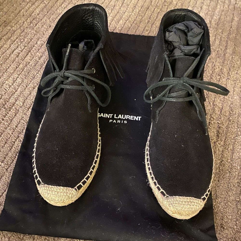 Saint Laurent fringe espadrille